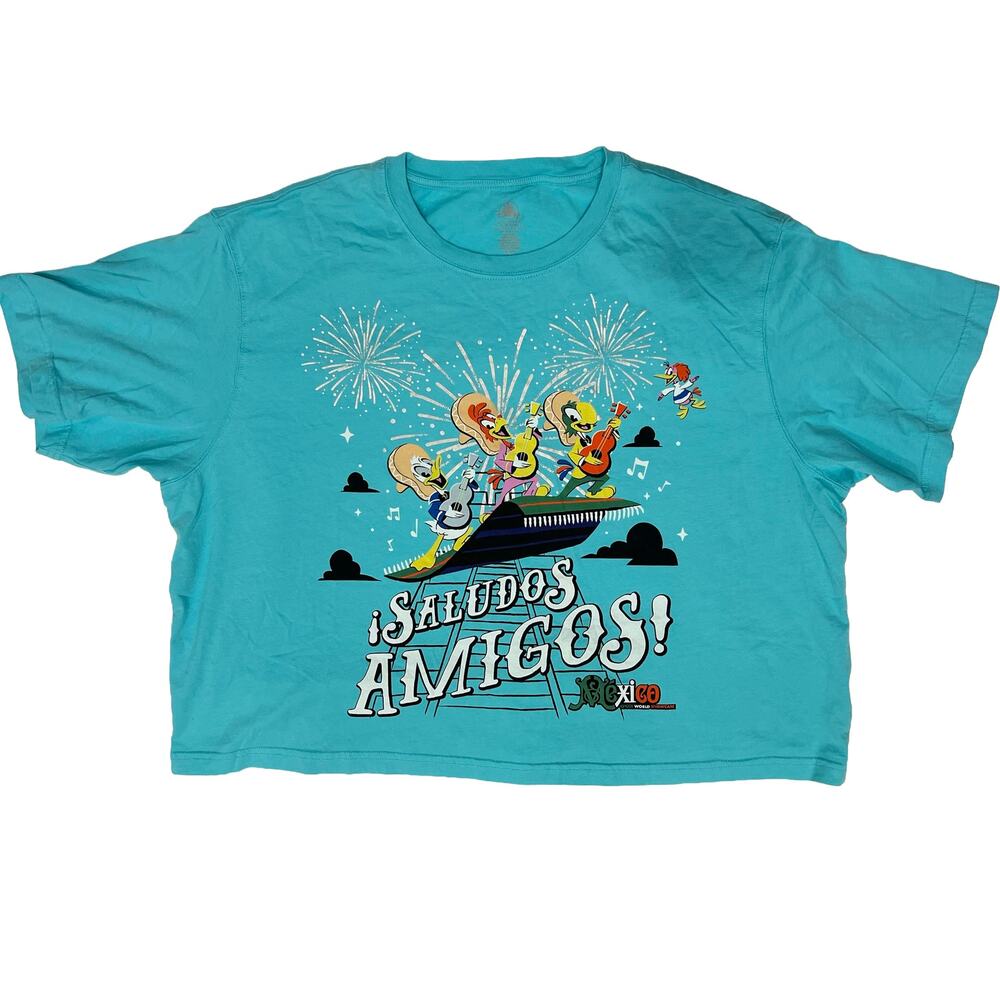 Disney Parks Epcot Mexico Three Caballeros Saludos Amigos Cropped T-Shirt XXL